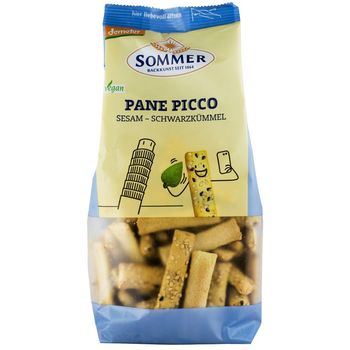 Panne picco mini grisine Bio cu susan si chimen negru, demeter 150 g Sommer