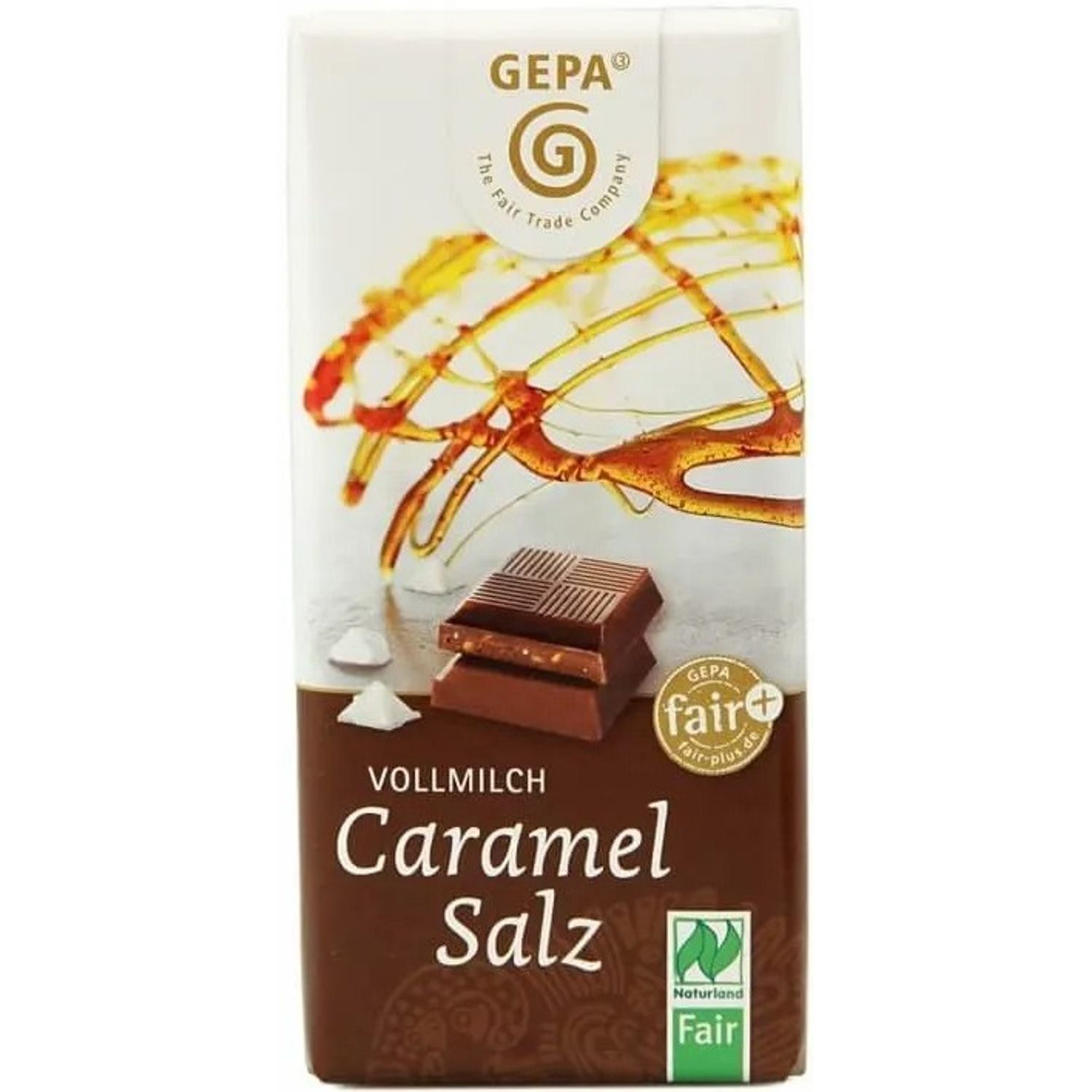 Ciocolata Bio cu lapte si caramel sarat, 40 gr Gepa fotografia produsului