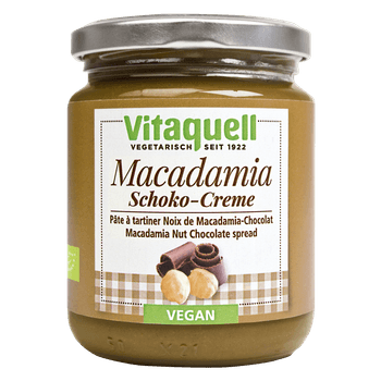 Vitaquell crema bio de ciocolata + nuci de macadamia, 250g