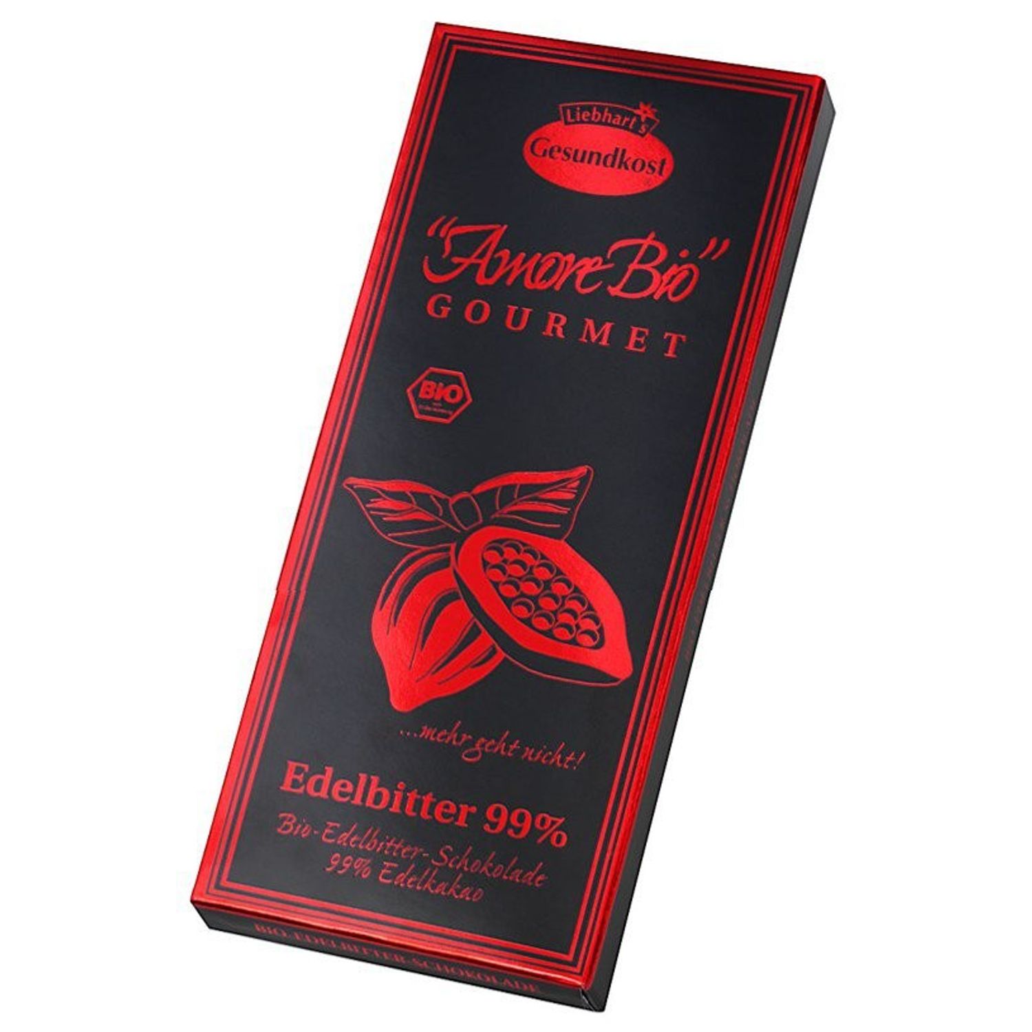 Ciocolata neagra, 99% cacao, 80 g Liebhart's amore Bio fotografia produsului