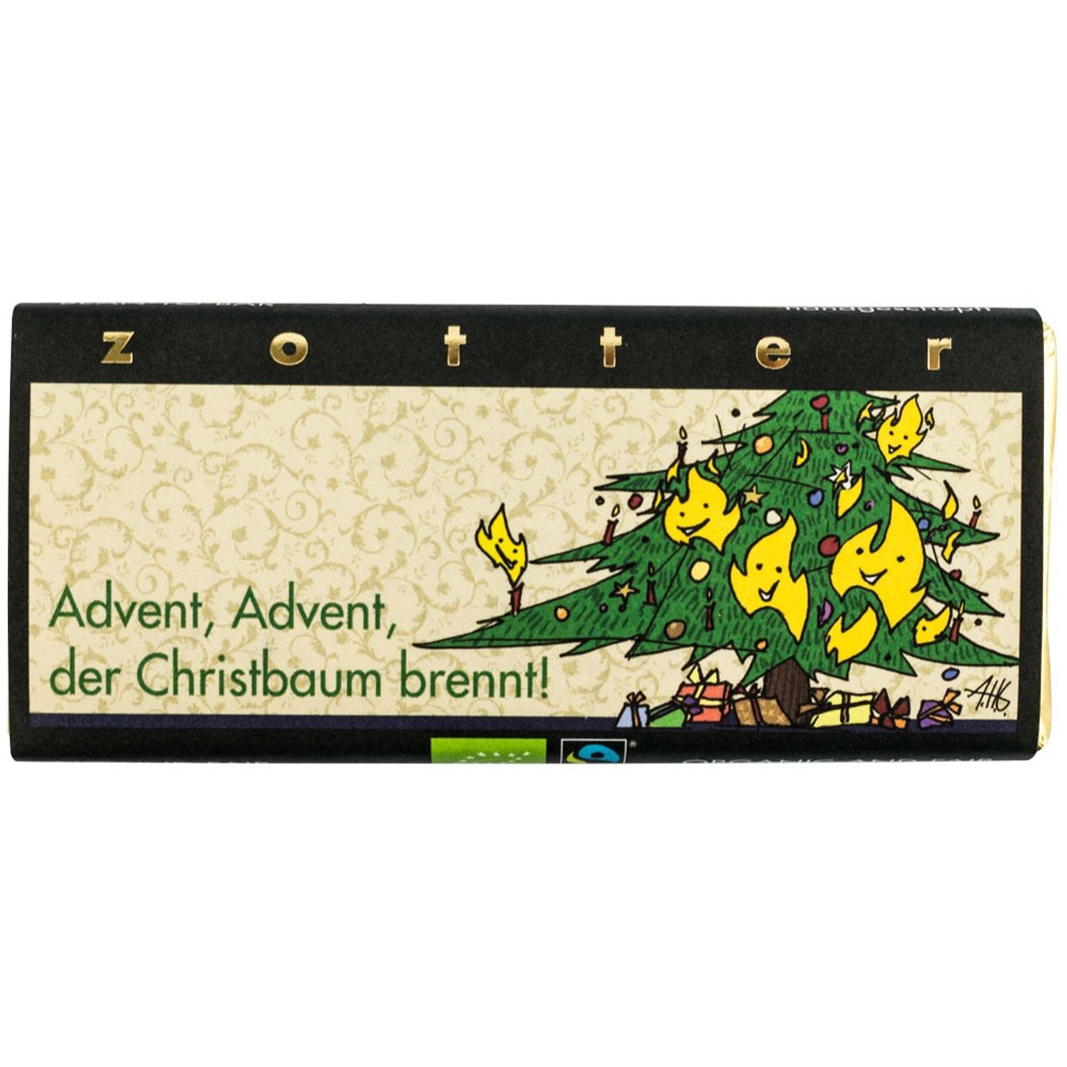 Zotter - ciocolata Bio facuta manual editie de craciun, advent-advent, 70g fotografia produsului