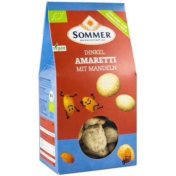 Biscuiti Bio amaretti din faina de grau spelta cu migdale, 125g Sommer Sarah Sommer elefant