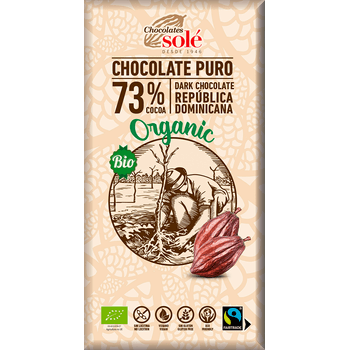 Ciocolata neagra Bio 73% cacao 100 gr Chocolates sole Chocolates Sole Chocolates Sole