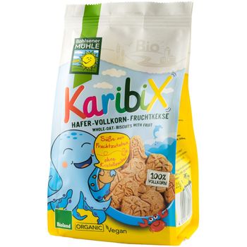 Karibix biscuiti bio din faina integrala de ovaz indulciti cu fructe, 125g bohlsener muhle