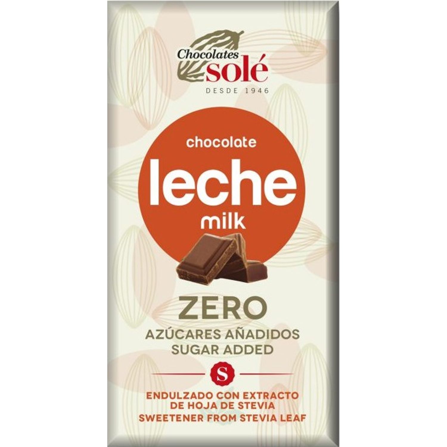 Ciocolata cu lapte minim 39% cacao, cu stevie, 100g Chocolates sole fotografia produsului