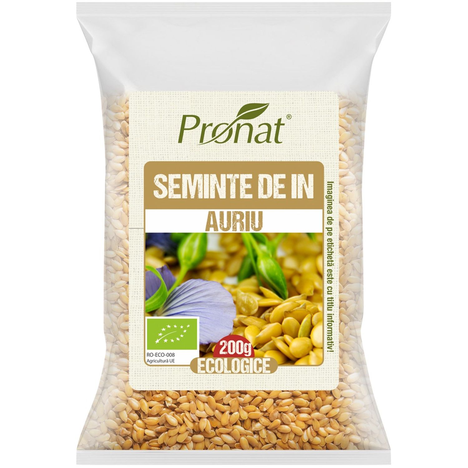 Seminte Bio de in auriu 200g fotografia produsului