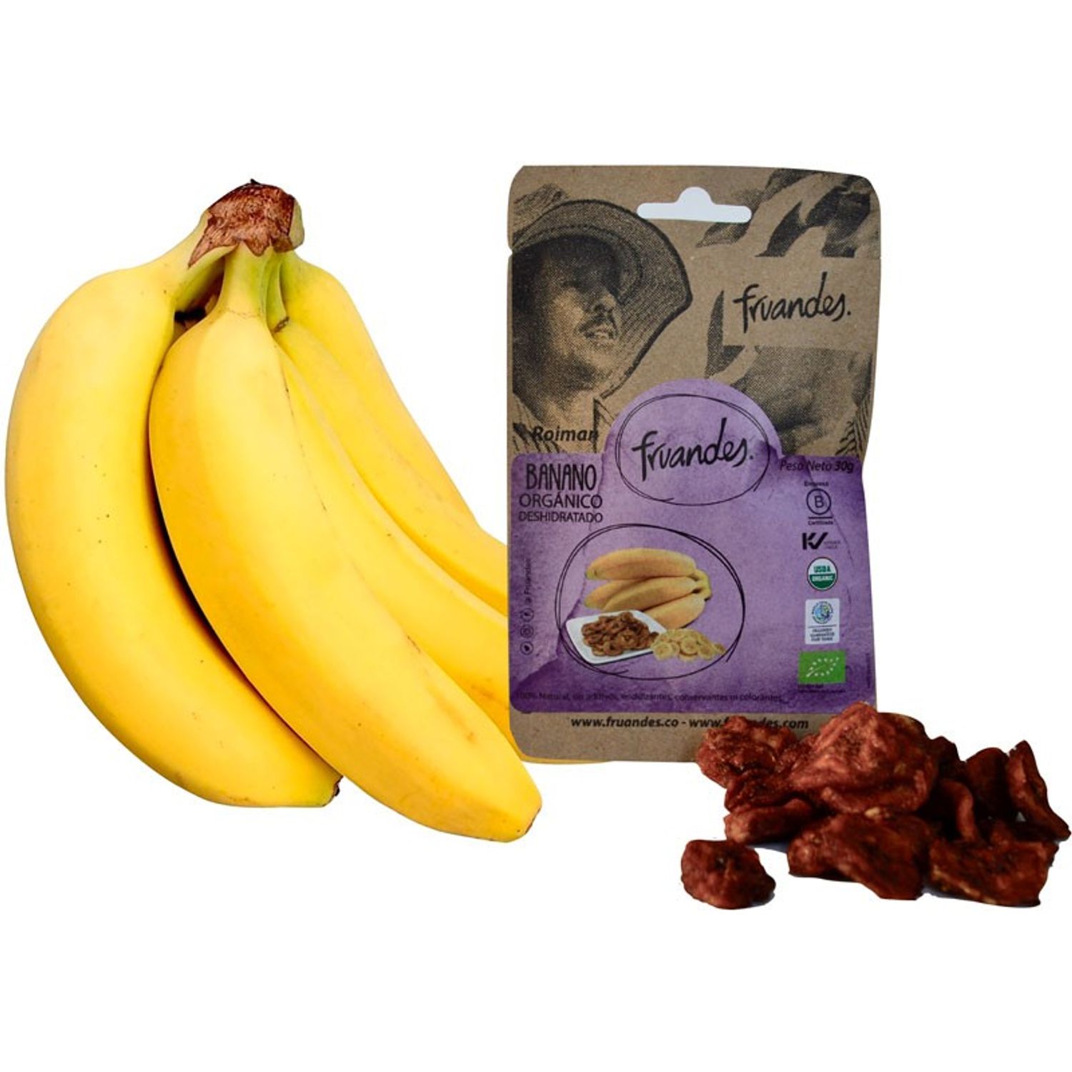 Baby banane deshidratate Bio, 30g Fruandes fotografia produsului View 2 L
