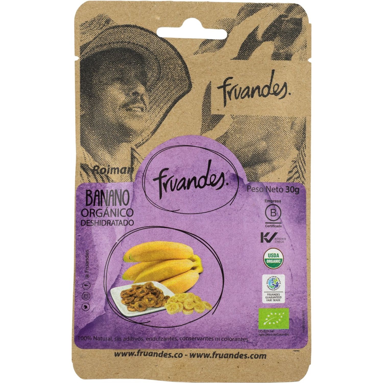 Baby banane deshidratate Bio, 30g Fruandes fotografia produsului