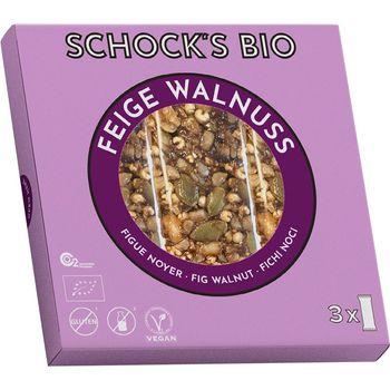 Batoane bio crocante cu nuci, arahide si smochine, 75 g schock's
