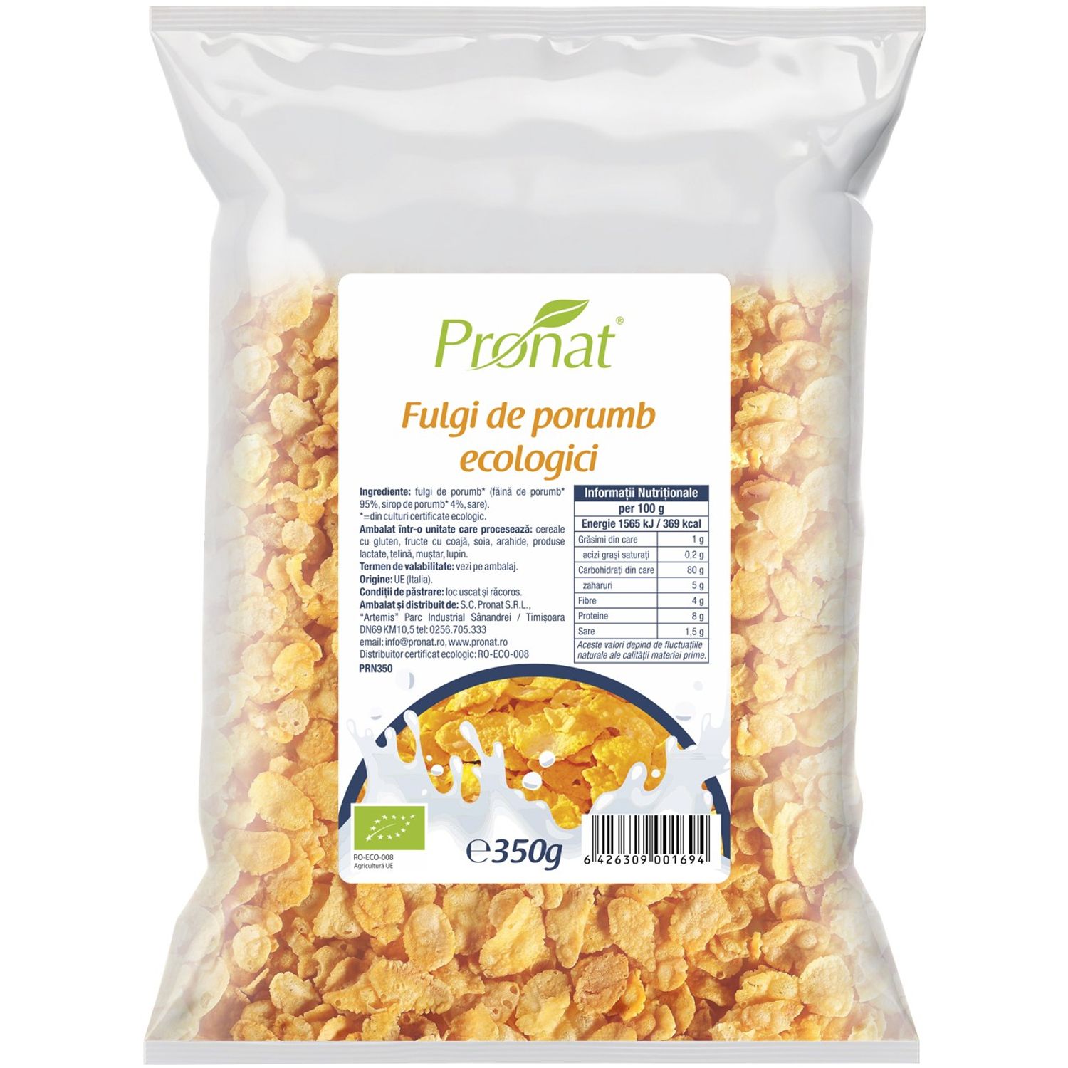 Fulgi de porumb Bio, 350 g fotografia produsului View 2 L
