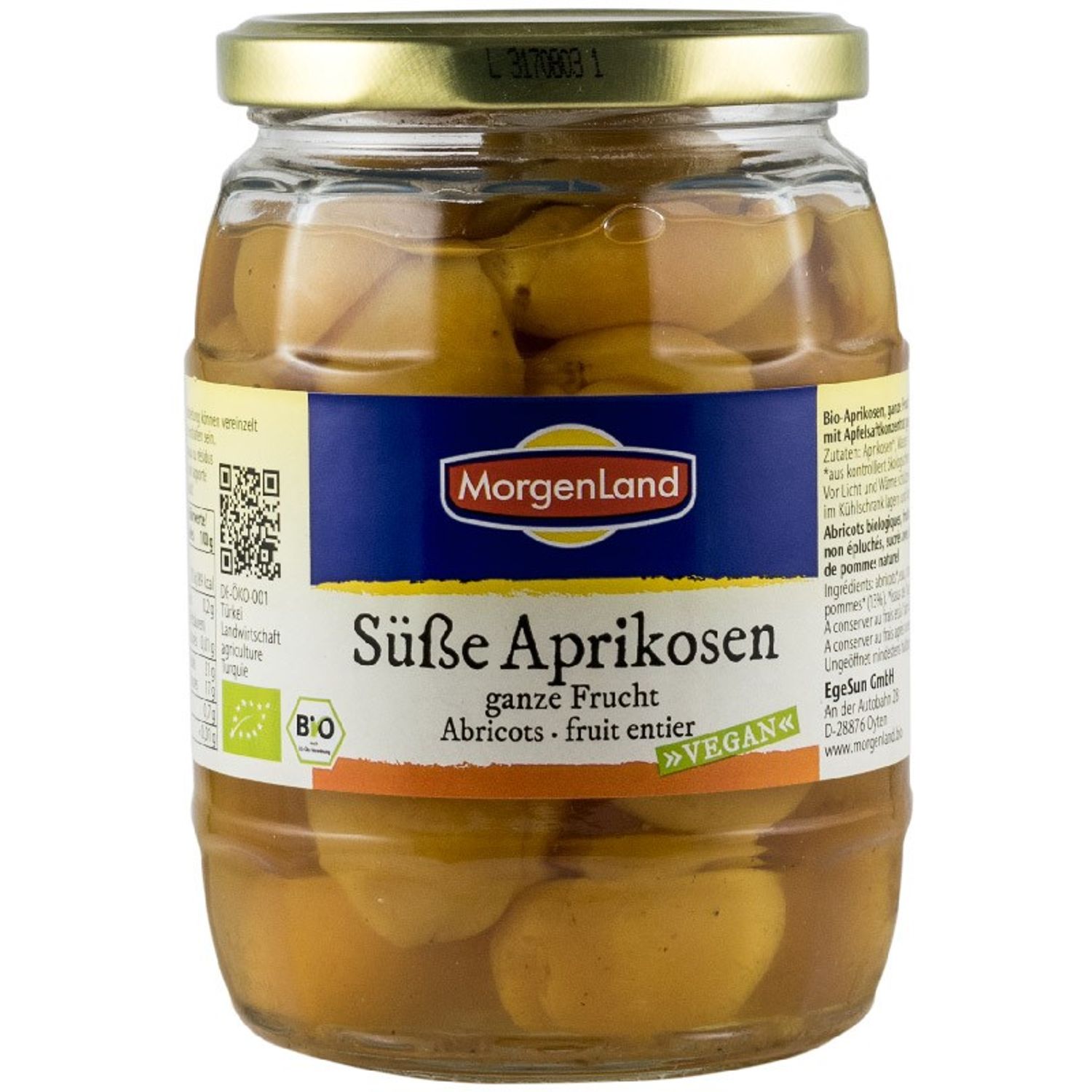 Compot Bio de caise dulci, 700g/340g MorgenLand fotografia produsului