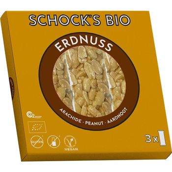 Batoane bio crocante cu arahide 3x25 g schock's
