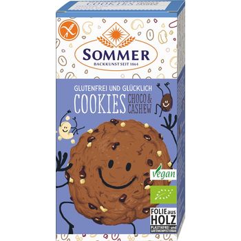 Biscuiti bio fara gluten cu ciocolata si caju, 125g sommer