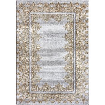 Covor modern, iris oriental, auriu/gri, 60x110 cm, 1800 gr/mp