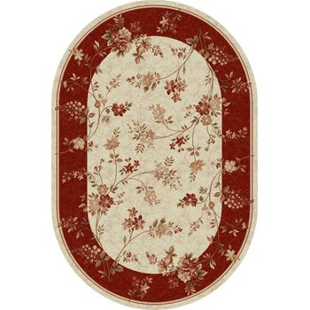 Covor modern, lotos 551, crem / rosu, oval, 120x170 cm, 1800 gr/mp