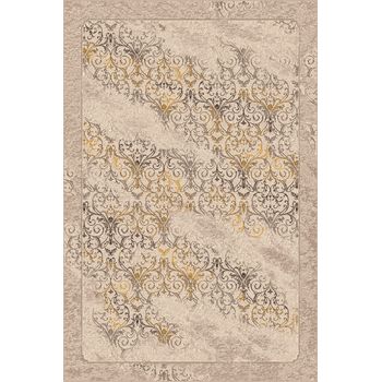 Covor modern, iris paun, bej/auriu, 80x150 cm, 1800 gr/mp