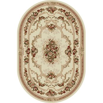 Covor clasic, lotos 574, crem / bej, oval, 120x170 cm, 1800 gr/mp