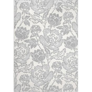 Covor Modern, Sofia Floral, Alb/Gri, 120×200 , 2450 gr/mp Delta Carpet imagine 2022 caserolepolistiren.ro