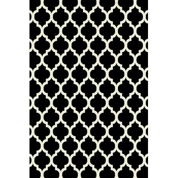 Covor modern, kolibri 11158-180, alb / negru, 80x150 cm, 2300 gr/mp