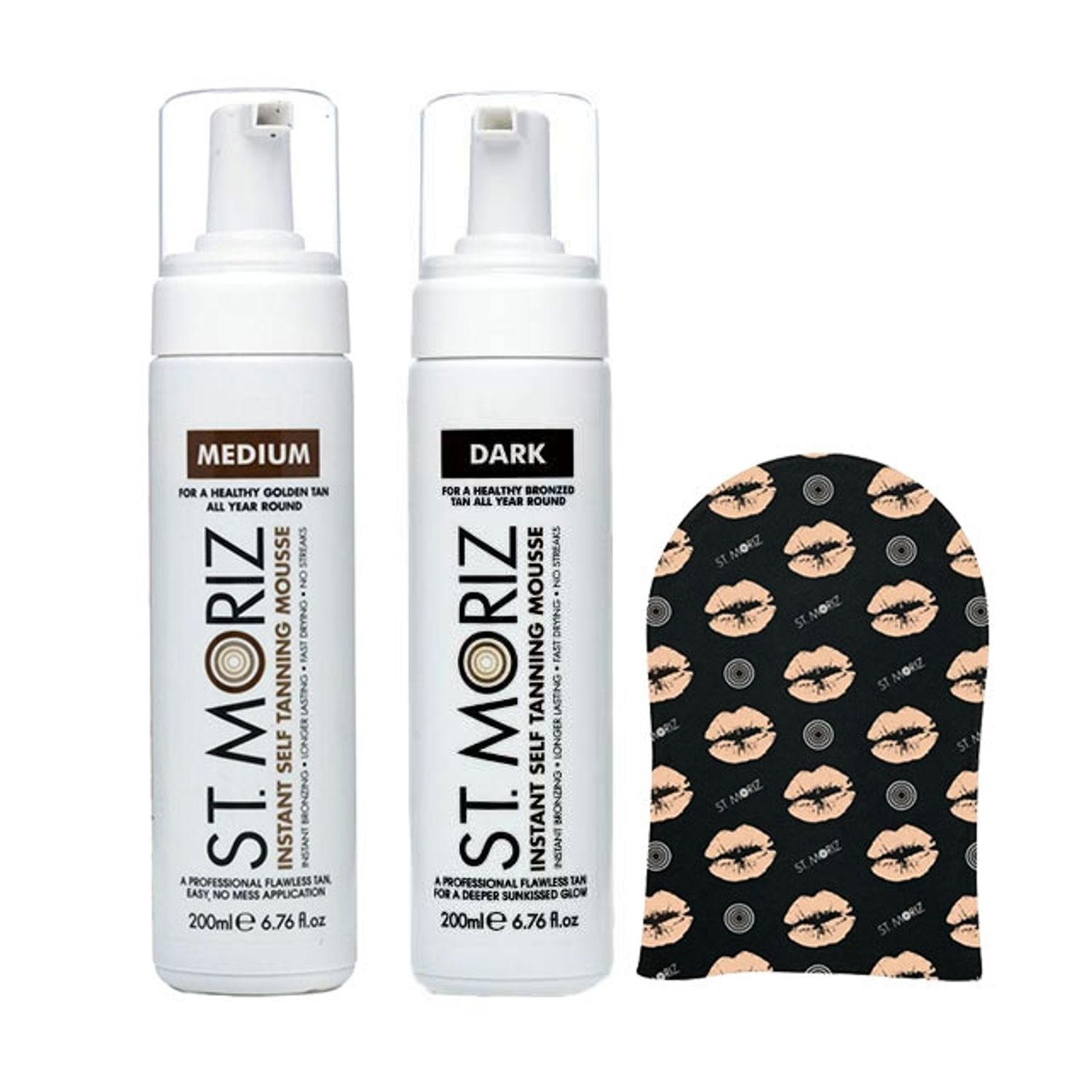 Pachet Combo Advanced Pentru Autobronzare Profesionala St Moriz Cu Spuma Medium, Dark Si Manusa fotografia produsului