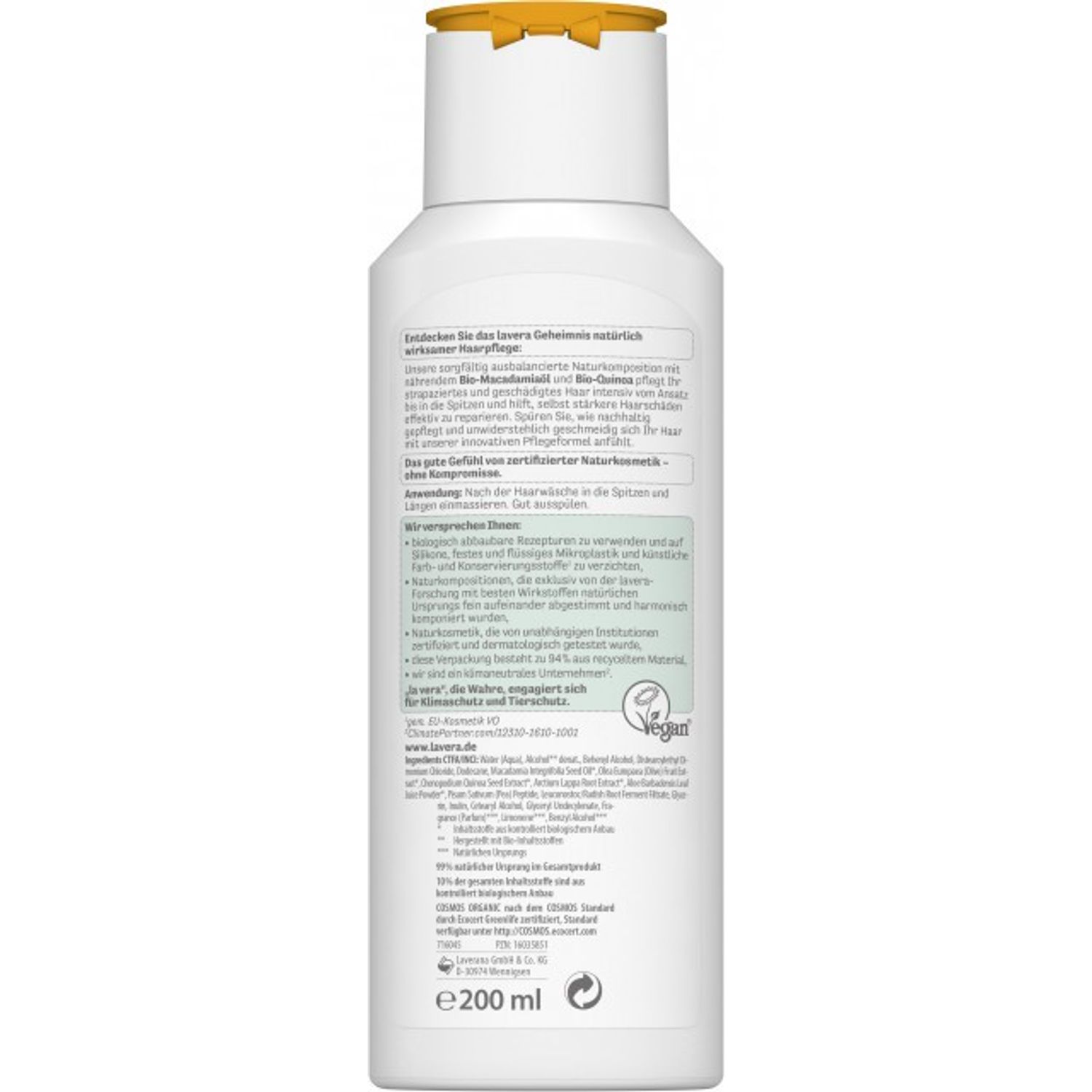 Balsam Bio expert reparator si ingrijire profunda, 200ml Lavera fotografia produsului View 2 L
