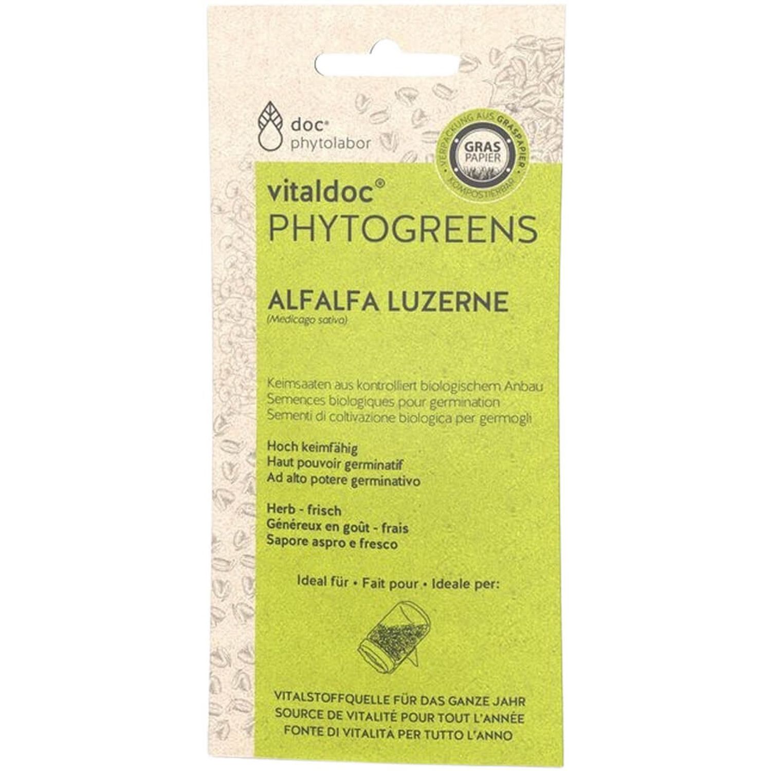 Seminte Bio de alfalfa (lucerna) pentru germinat, 65g DOC.PHYTOLABOR fotografia produsului
