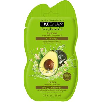 Masca hranitoare si purificatoare freeman purifying avocado + oatmeal clay mask, 15 ml