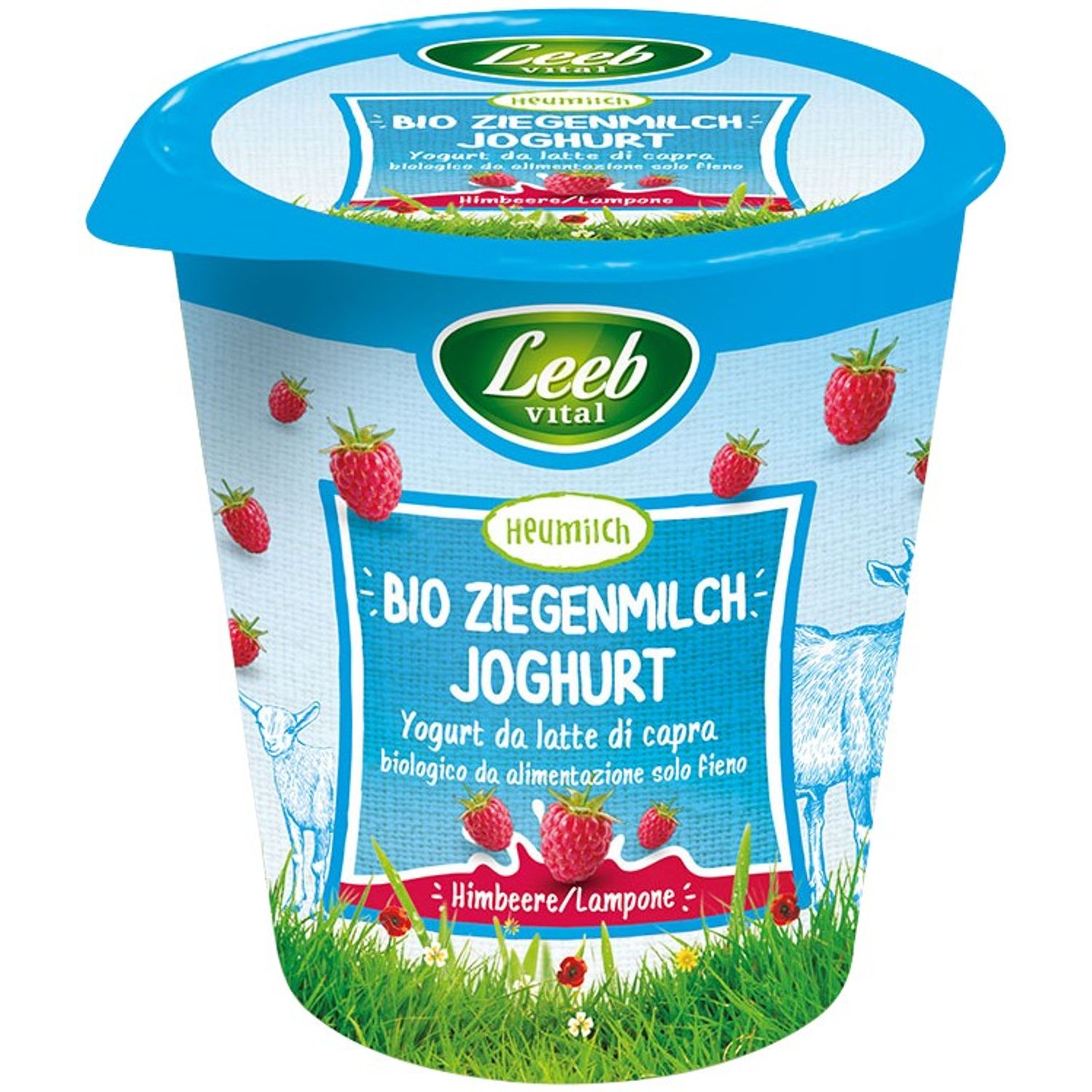 Iaurt Bio din lapte de capra cu zmeura, 125g Leeb Vital fotografia produsului