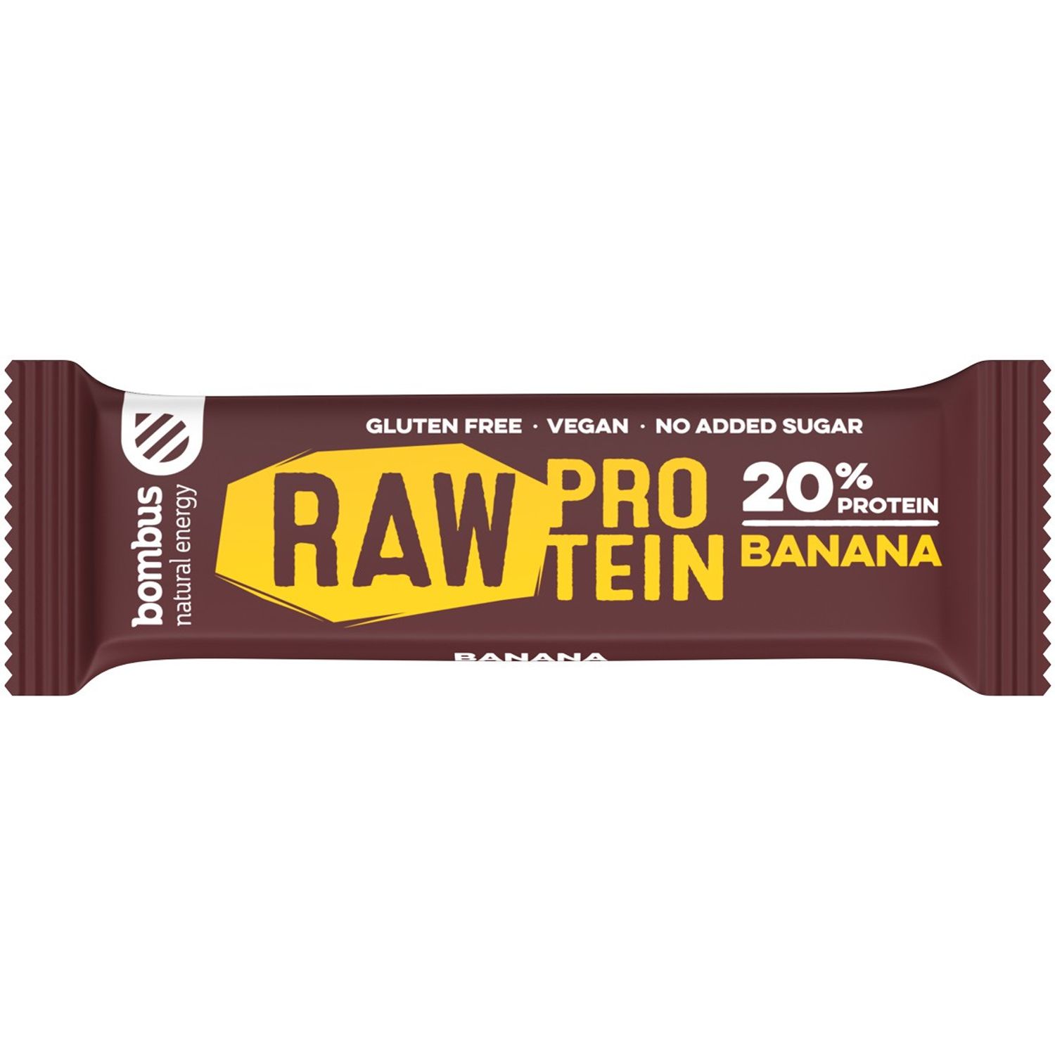 Baton proteic cu banane, 20% proteine, 50g Bombus fotografia produsului
