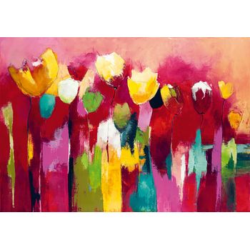 Tablou canvas living, printly, flori abstract, 70 x 50 cm