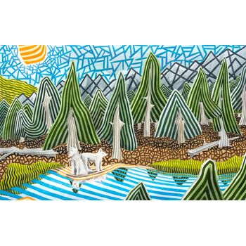 Tablou canvas living, meleaguri salbatice, printly, 70 x 50 cm