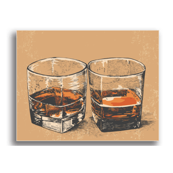 Tablou canvas, wiskey glasses, printly, 100x70cm