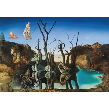 Tablou canvas reproducere salavador dali, printly, reflections of elephants, 70 x 50 cm