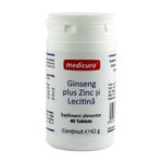 Ginseng plus Zinc si lecitina 40 tablete medicura fotografia produsului