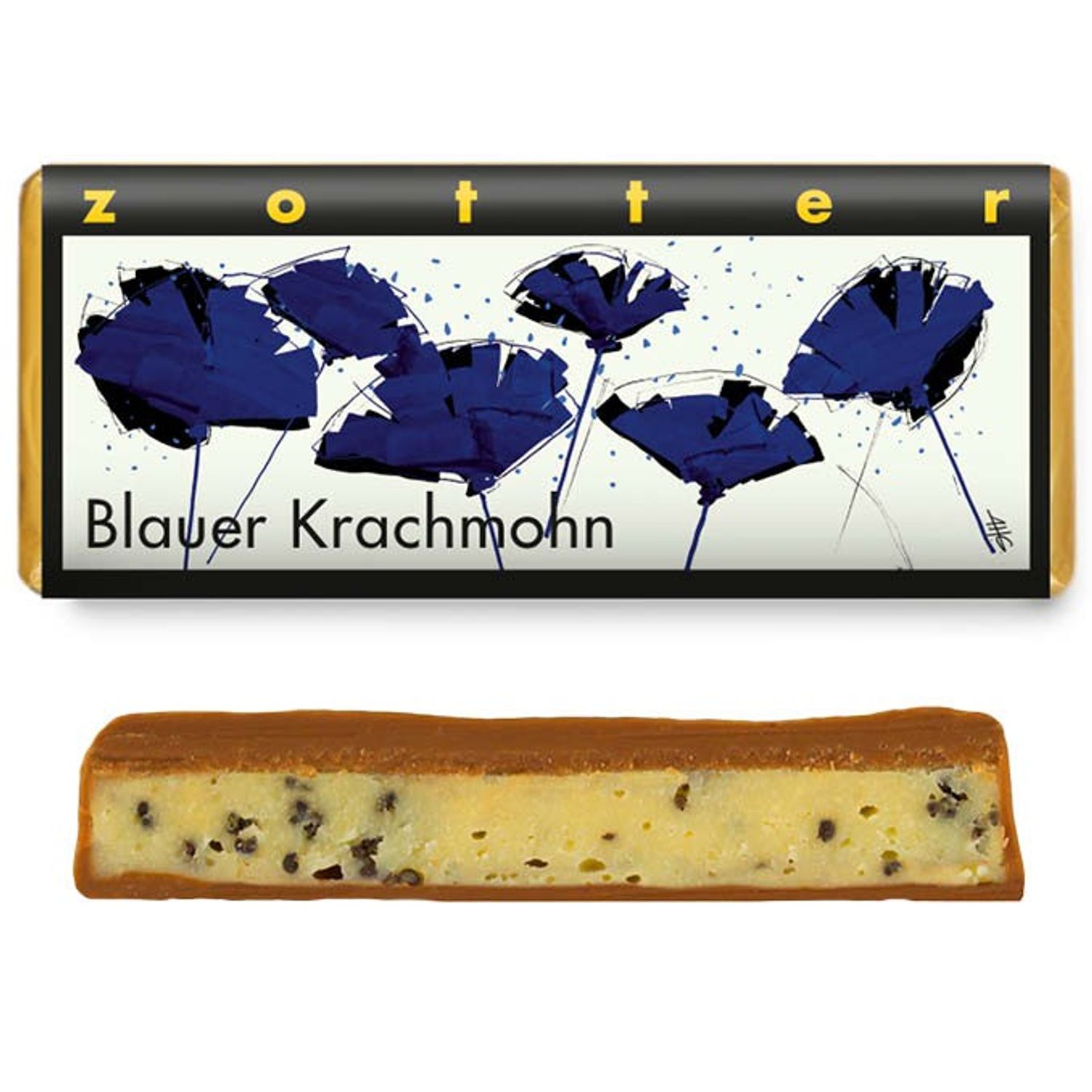 Ciocolata Bio cu lapte - mac albastru, 70 g Zotter fotografia produsului View 2 L