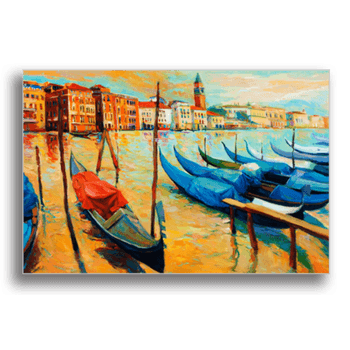 Tablou canvas, gondolas at sunset, printly, 100x70cm