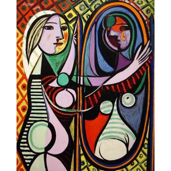 Tablou cubist reproducere picasso, printly, girl before a mirror, 50 x 70 cm