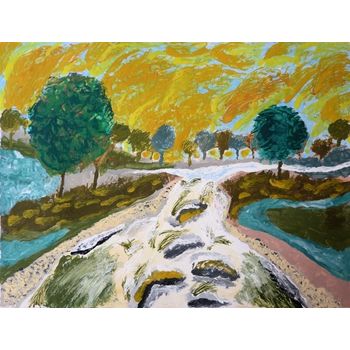 Tablou canvas, hand painted river dph24015775, 100 x 70 cm