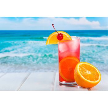 Tablou canvas pentru bucatarie & bar, printly, cocktail on the beach, 70 x 50 cm
