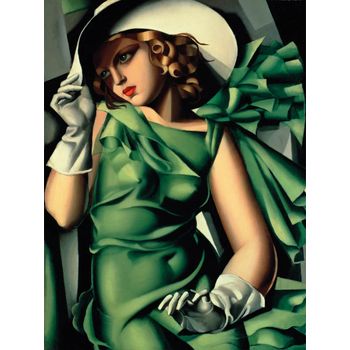 Tablou canvas living, printly, tanara cu manusi, 50 x 70 cm