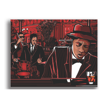 Tablou canvas, piano jazz band, printly, 100x70cm