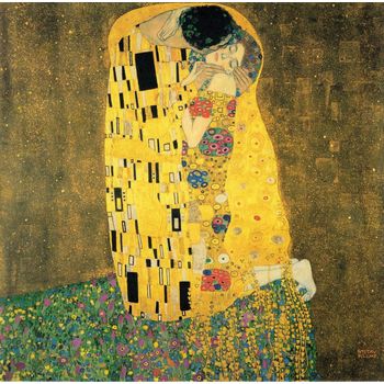 Tablou canvas reproducere, gustav klimt the kiss, printly, 70 x 70 cm