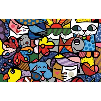 Tablou living arta abstracta, printly, viata colorata, 70 x 50 cm