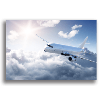Tablou canvas, white airplane, printly, 100x70cm