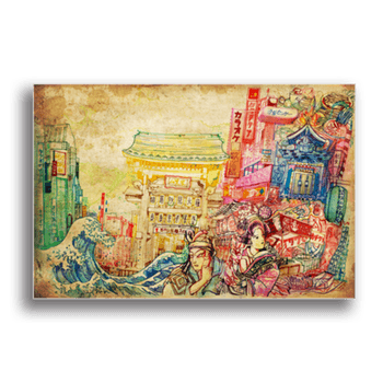Tablou canvas, arhitectura japoneza, printly, 100x70cm