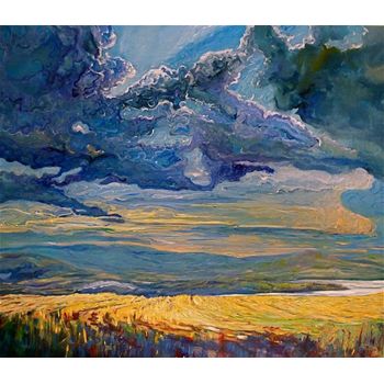 Tablou canvas pentru living, cer innorat, printly, 70 x 70 cm