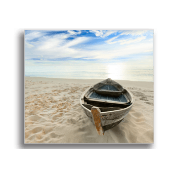 Tablou canvas, boat on the beach, printly, 100x70cm