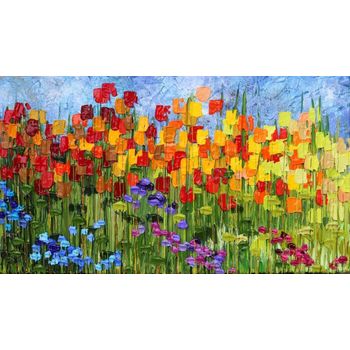 Tablou canvas pentru living, printly, gradina de vara, 70 x 50 cm