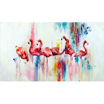 Tablou canvas pentru living, printly, flamingo, 70 x 50 cm