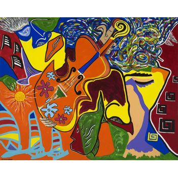 Tablou canvas pentru living, musical dreams, printly, 70 x 50 cm